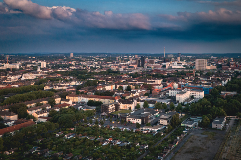 Luftaufnahme der Dortmunder Nordstadt